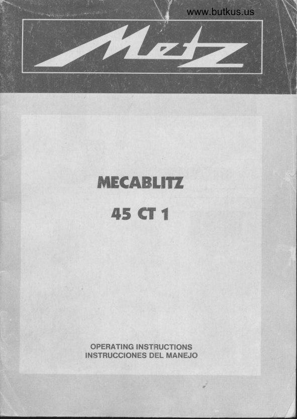 Metz Mecablitz 45 CT 1 manual cover