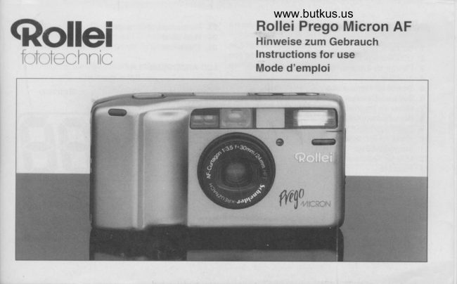 Rollei Prego Micron AF manual cover