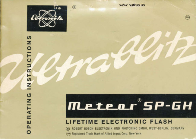 Ultrablitz Meteor SP-GH manual cover