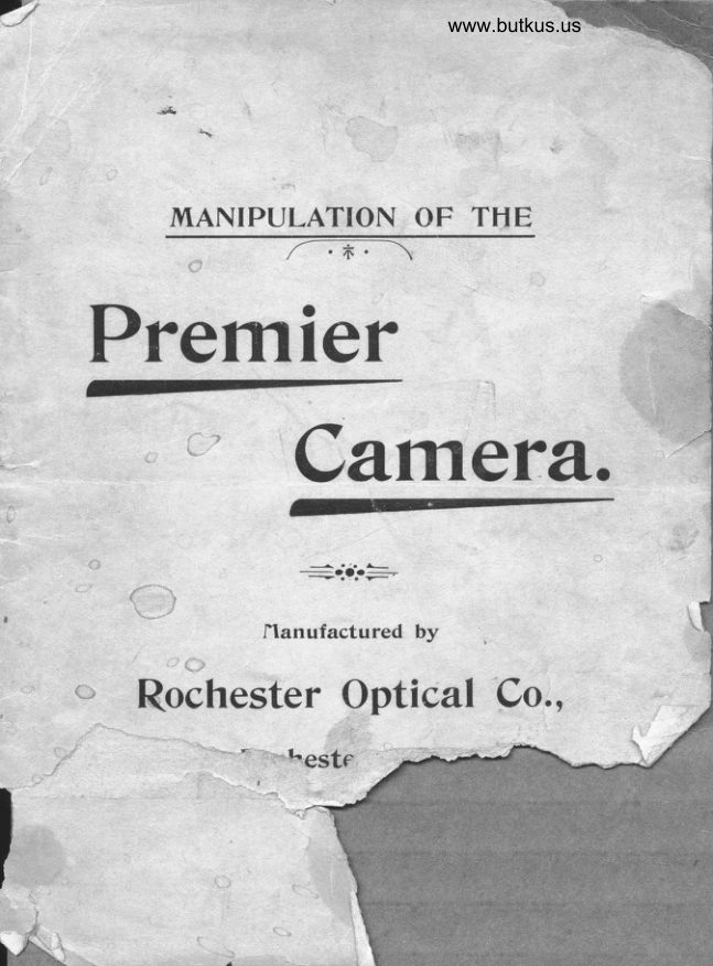 Kodak Rochester Premier Camera manual cover
