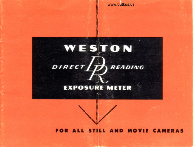 Weston DR (Direct Reading) manual cover