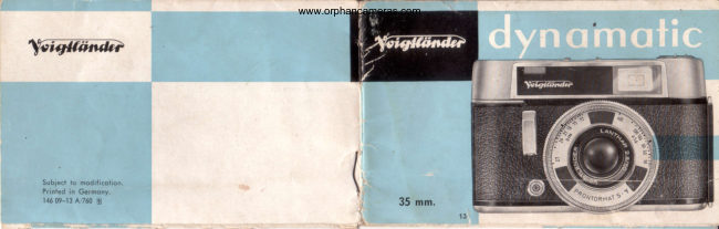 Voigtlander Dynamic manual cover