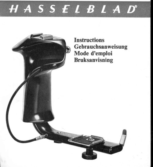 Hasselblad Flash Gun Bracket manual cover