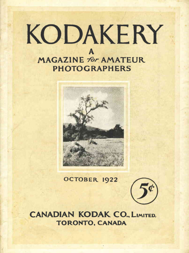 Kodak October 1922 manual cover