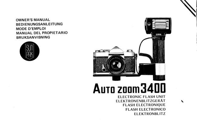 Sunpak Auto Zoom 3400 manual cover