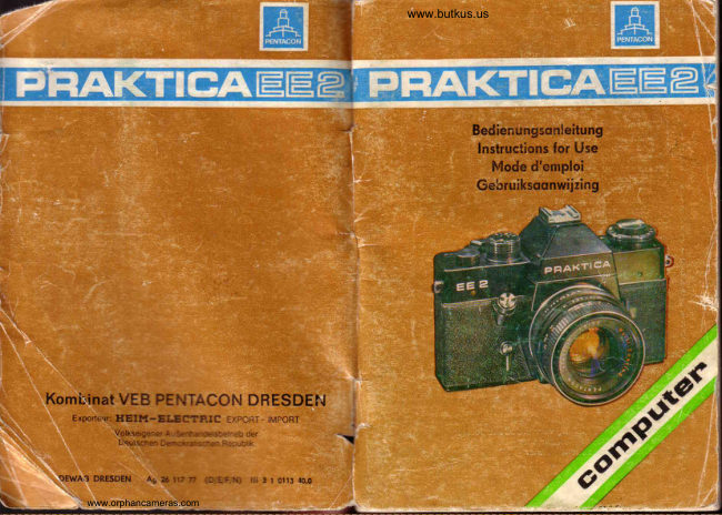 Praktica EE2 L manual cover