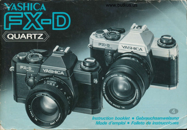 Yashica Fx D manual cover