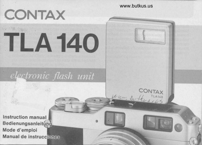 Contax TLA 140 flash manual cover