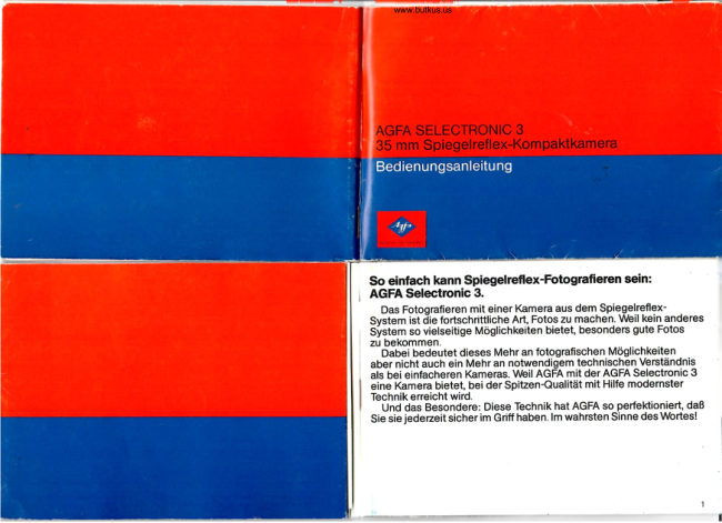 Agfa Seletronic 3 manual cover