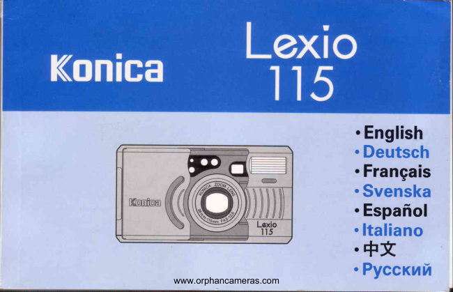 Konica Lexio 115 manual cover