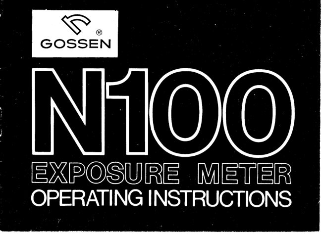 Gossen N100 manual cover