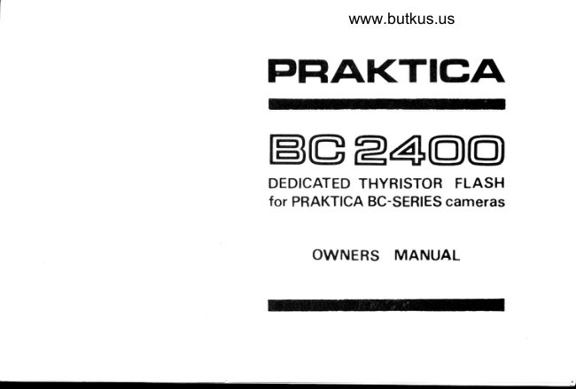 Praktica BC2400 flash manual cover