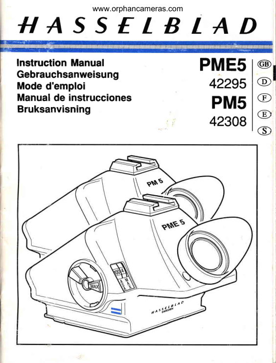 Hasselblad PME5 / PM5 manual cover