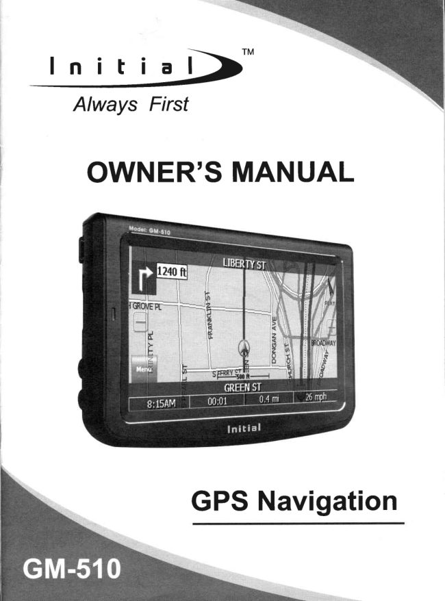 Initial GM-510 manual cover
