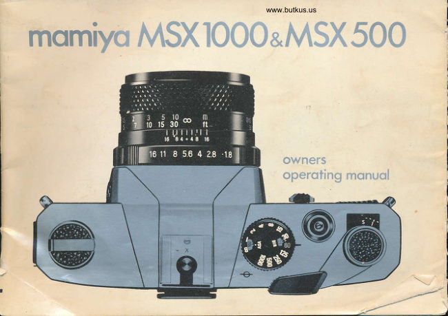 Mamiya MSX 1000 / MSX 500 manual cover