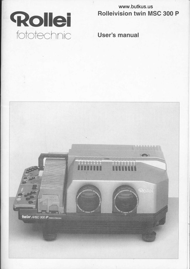 Rolleivision Twin MSC 300 P manual cover
