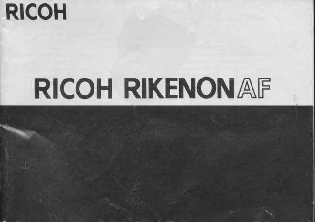 Ricoh Rikenon AF Lens manual cover