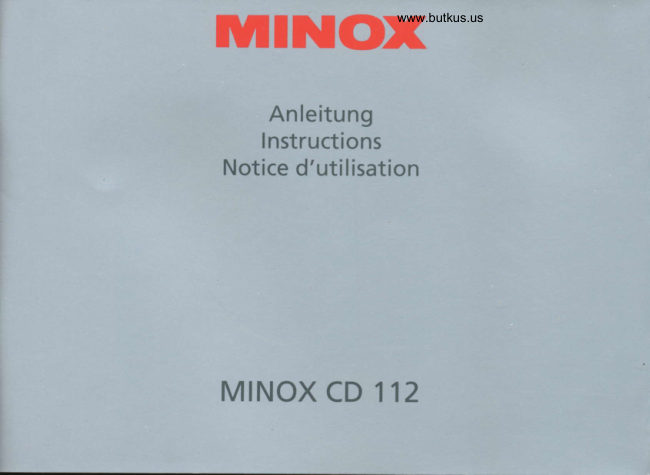 Minox Cd 112 manual cover