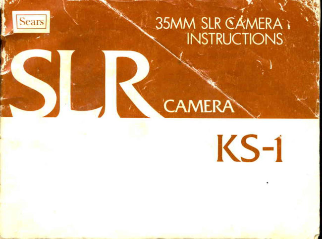 SEARS KS-1 manual cover