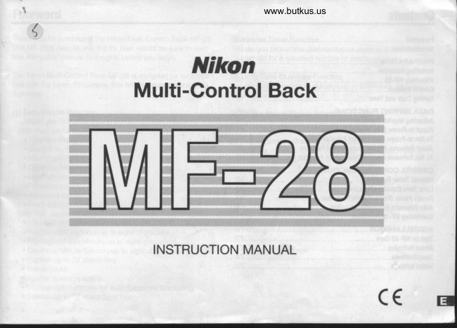 Nikon MF-28 Pt. 1 manual cover