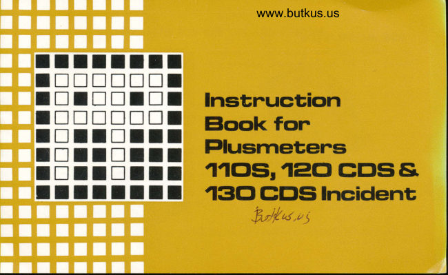 Plusmeter 110s, 120 CDS, 130 CDS Incident manual cover