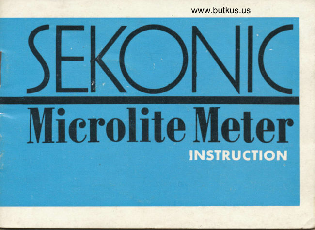 Sekonic Microlite meter manual cover