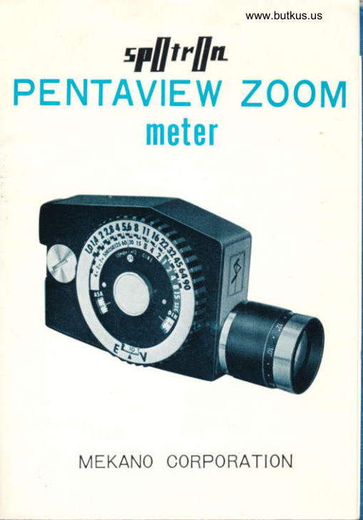 Spotron Pentaview Zoom Meter manual cover