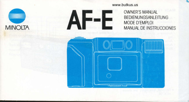 Minolta AF E manual cover
