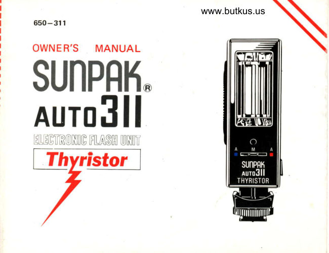 Sunpak Auto 311 manual cover
