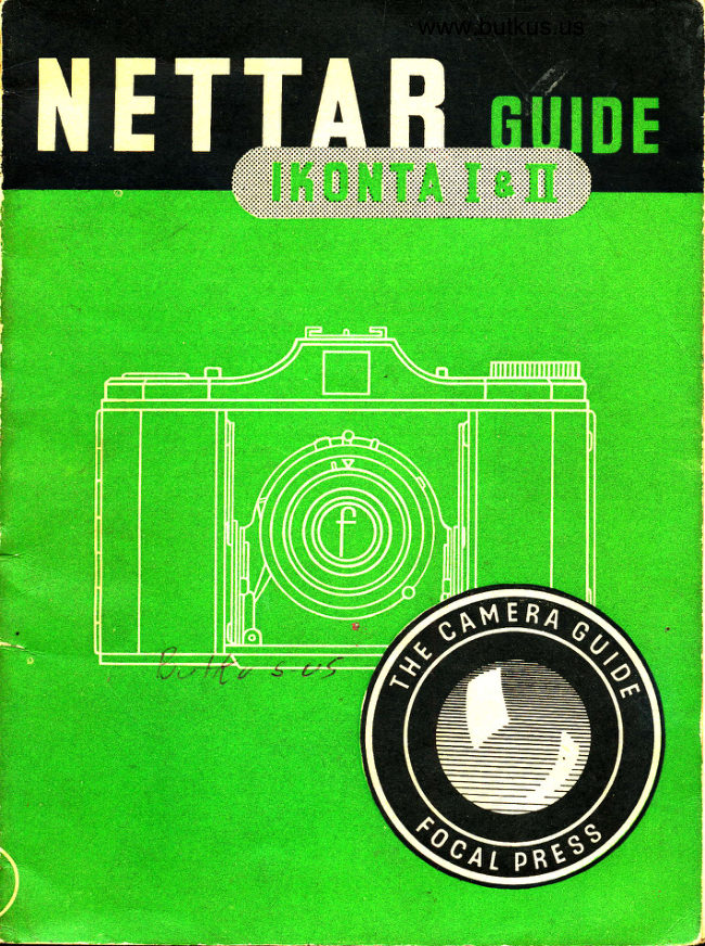 Zeiss Ikon Nettar Guide manual cover