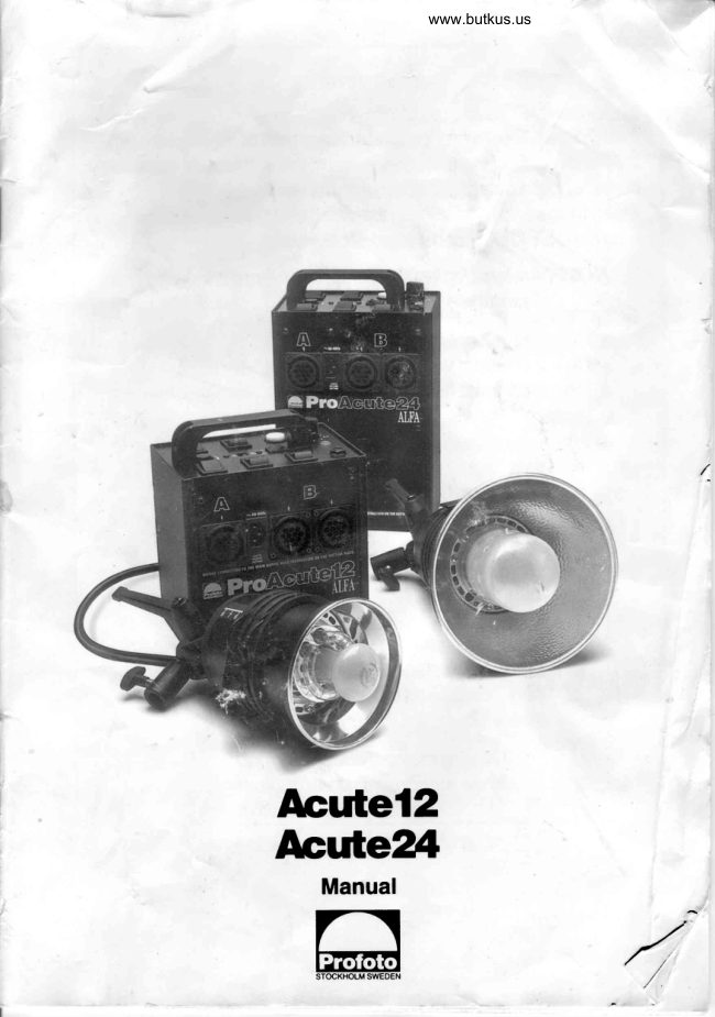 Profoto Acute 12 - 24 manual cover