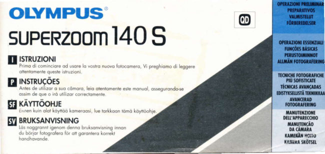 Olympus Superzoom 140S manual cover