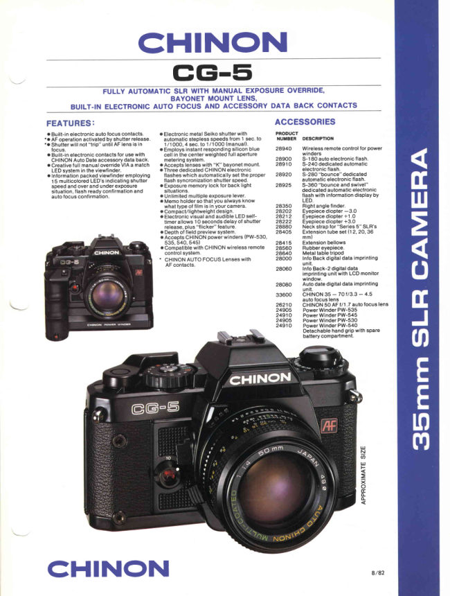 Chinon CG-5 manual cover
