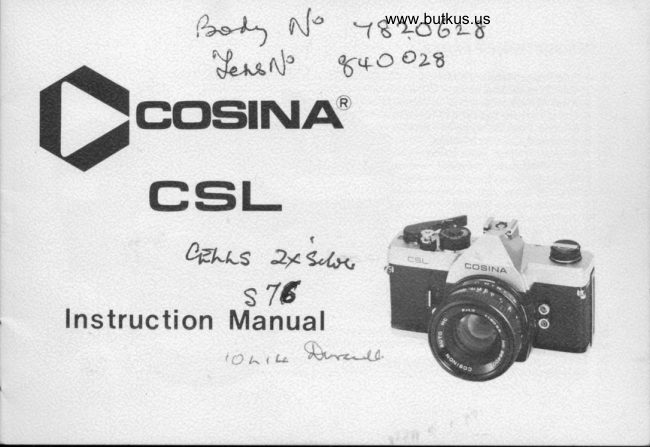 Cosina CSL manual cover