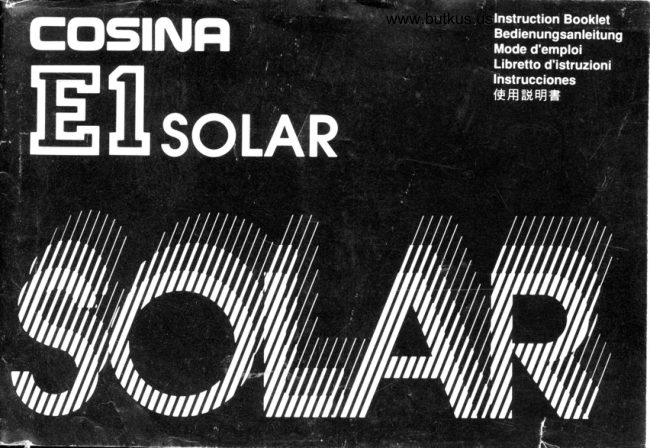 Cosina E1 Solar DIRECT manual cover
