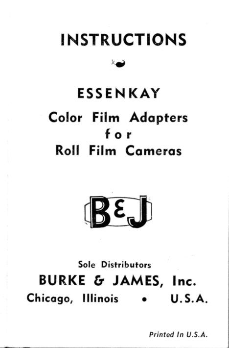 ESSENKAY Color Film Adapter manual cover
