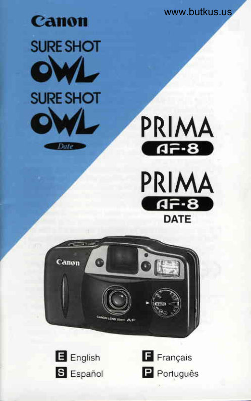 Canon Sureshot Owl Prima AF 8 manual cover