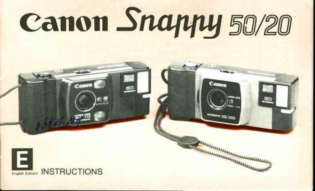Canon Snappy 50 / 20 manual cover