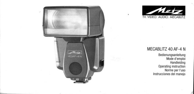 Metz Mecablitz 40 AF-4N manual cover