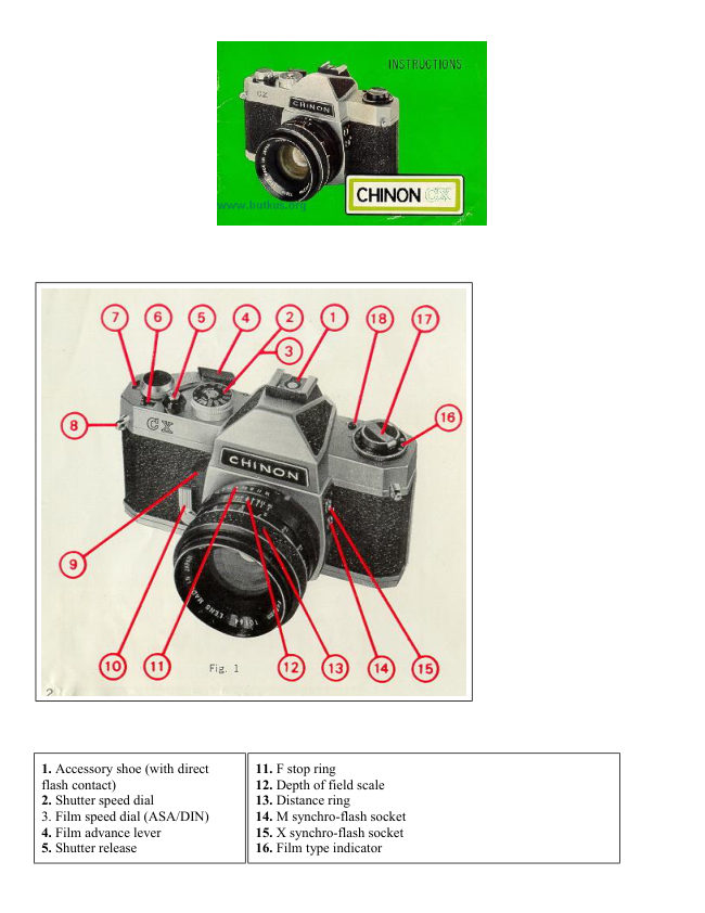 Chinon CX manual cover