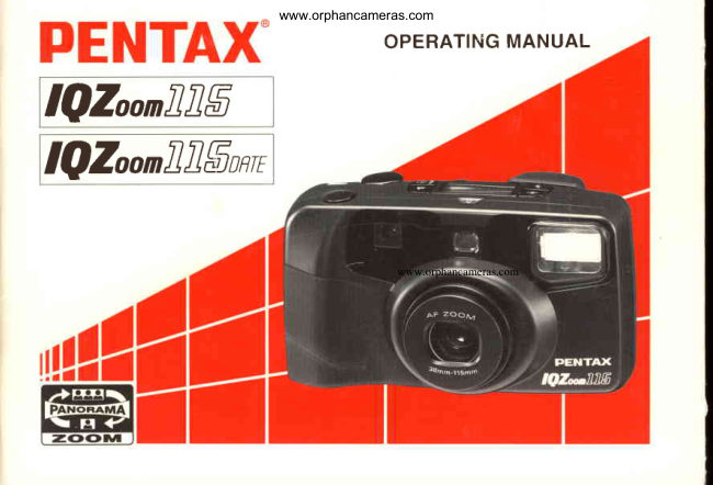 Pentax IQZoom 115 / IQZoom 115 date manual cover