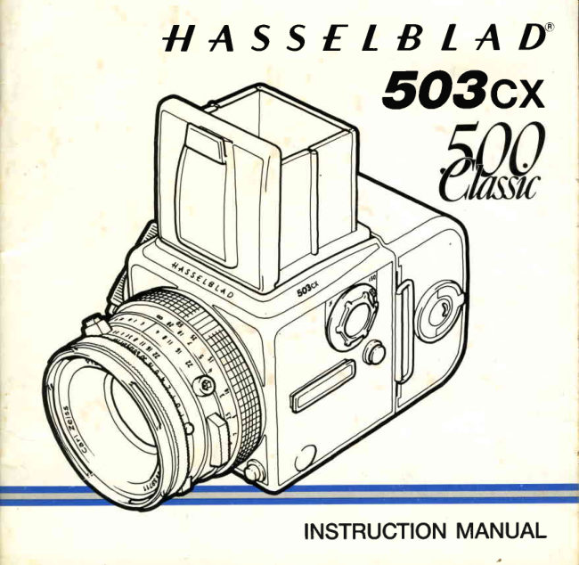 Hasselblad 503cx manual cover