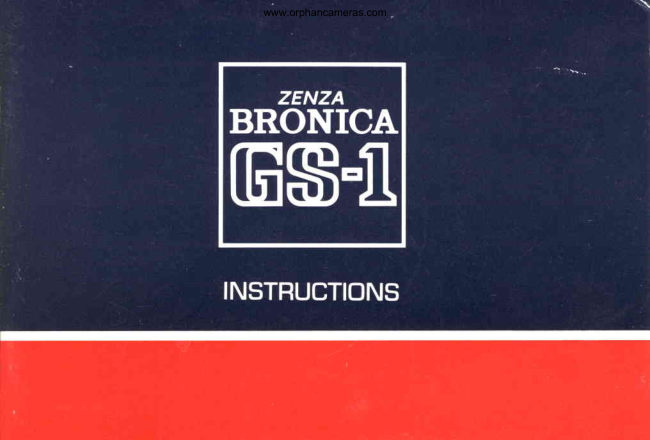 Bronica GS-1 manual cover