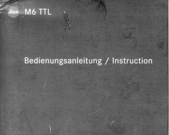 Leica M6 TTL manual cover