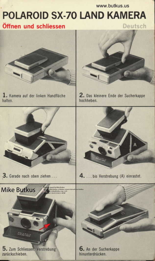 Polaroid SX-70 manual cover