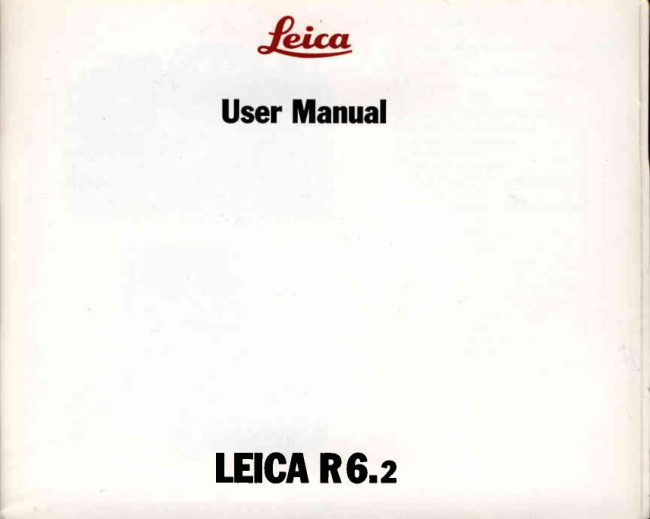 Leica R6.2 manual cover