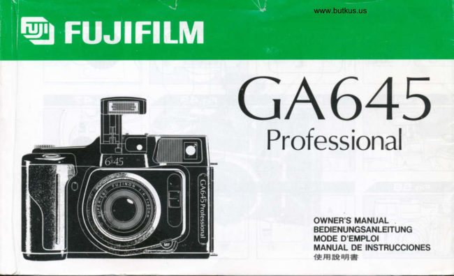 fujifilm ga645 pro-sp-ja manual cover