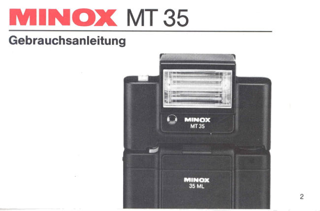 Minox MT 35 manual cover