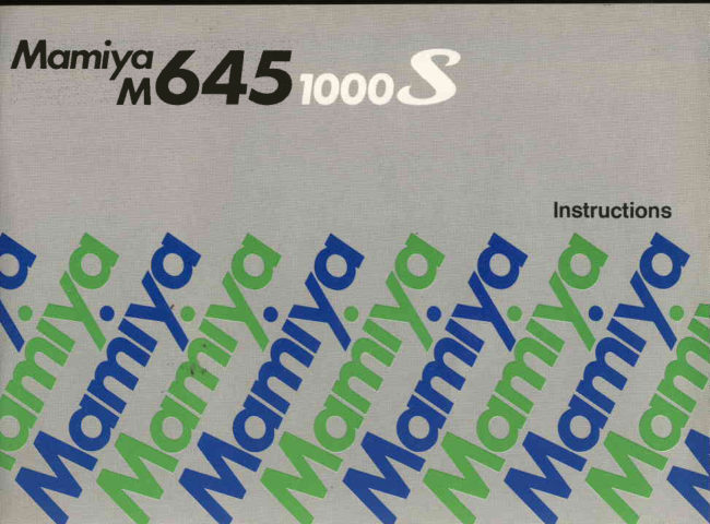 Mamiya M645 1000S manual cover