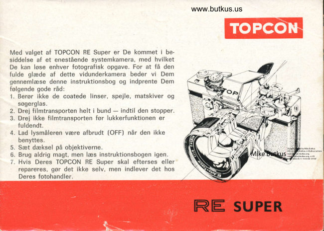 Topcon RE-2 Super Brugsanvisning manual cover